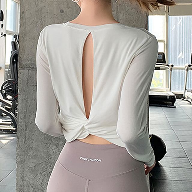 Long-Sleeve Cropped Sports T-Shirt