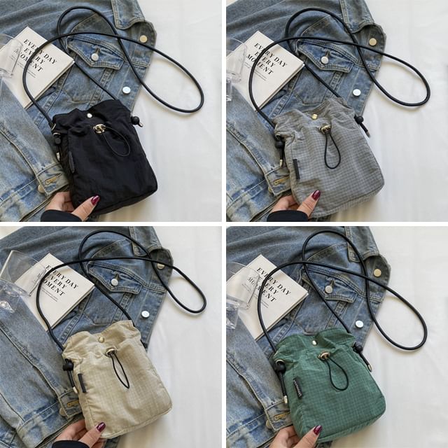 Basaran-Drawstring Nylon Bucket Bag