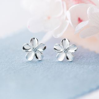 A’ROCH - 925 Sterling Silver Flower Stud Earrings | YesStyle