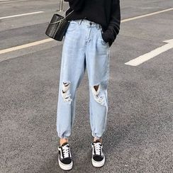 DREE - Distressed Cropped Harem Jeans DREE - Distressed Cropped Harem Jeans
