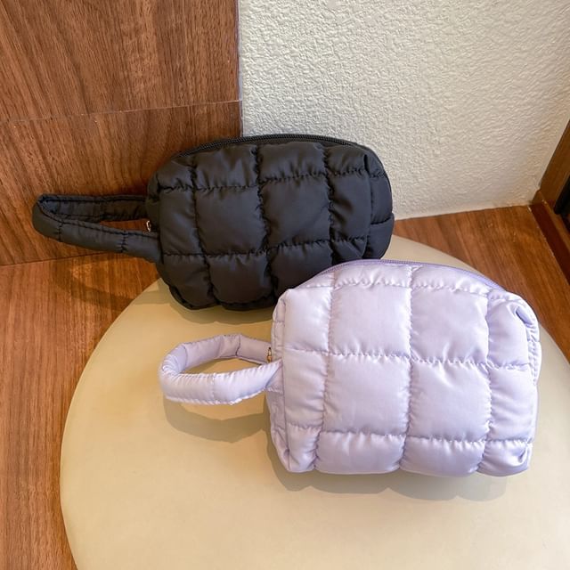 Milha-Plain Padded Makeup Bag Pencil Case