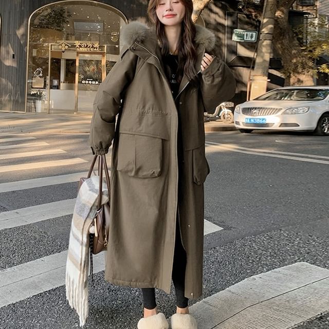 Tzarkozy-Hooded Zip-Up Long Trench Coat