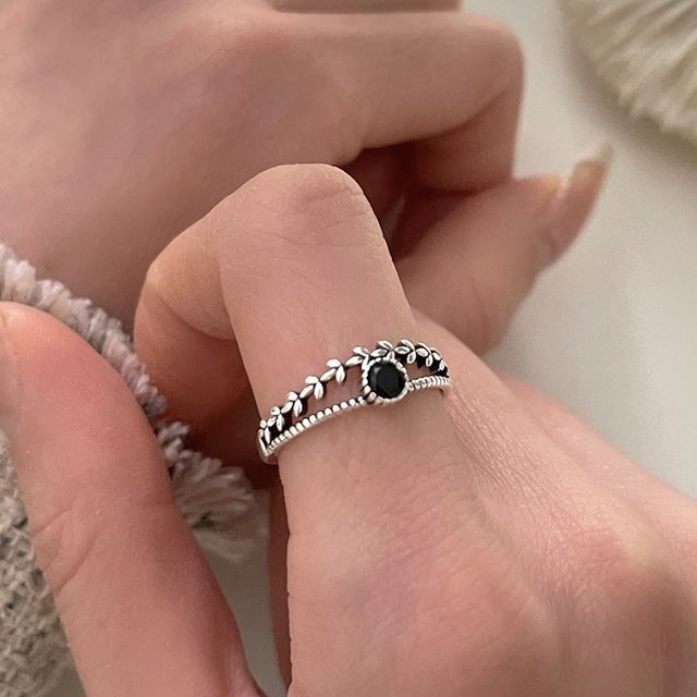 Toinianimos-Rhinestone Layered Ring