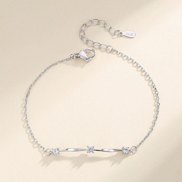 Forainer-Rhinestone Alloy Bracelet