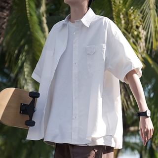 WidoWilder-34-Sleeve Plain Button-Up Shirt