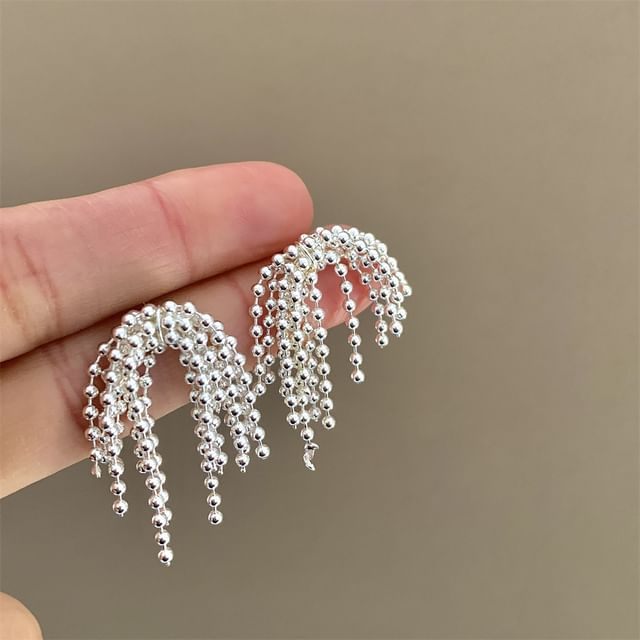 Gemsha-Beaded Fringed Drop Earring