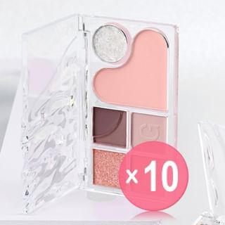 Gege Bear - 6 Shade Eyeshadow Palette - #02 Strawberry Mood 10pcs Bundle Set