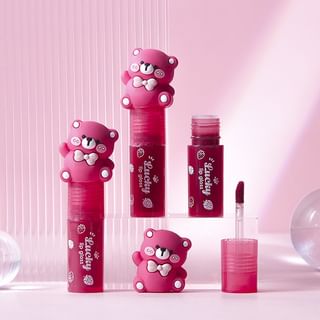 MANSLY - Strawberry Bear Water Light Mirror Lip Gloss - 4 Colors