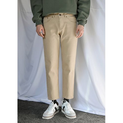 Cropped Straight-Cut Chino Pants