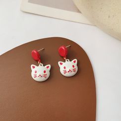 Teeny Trendy - Cat Alloy Dangle Earring