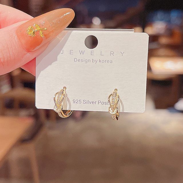 LIVSIA-Rhinestone Hoop Earring