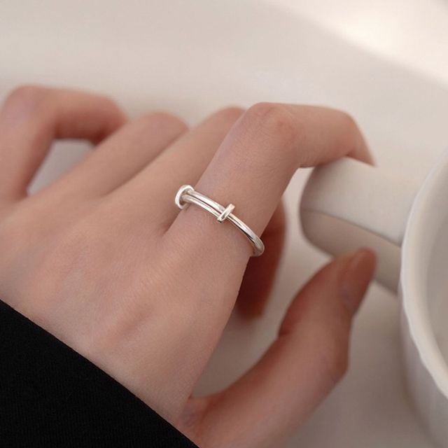 pexrl jewelry-Layered Sterling Silver Ring