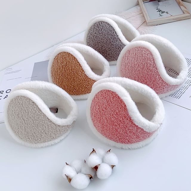 Beauty Artisan-Plain Faux Shearling Earmuffs Set