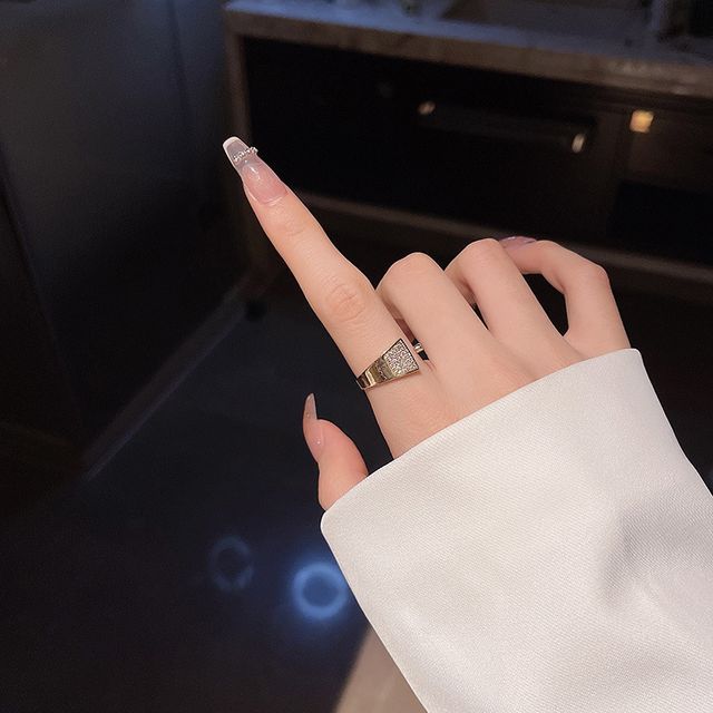 LIVSIA-Rhinestone Open Ring