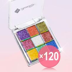 SheenEffect - 9-Color Glittery Chameleon Eyeshadow Palette - Tipsy (x120) (Bulk Box)