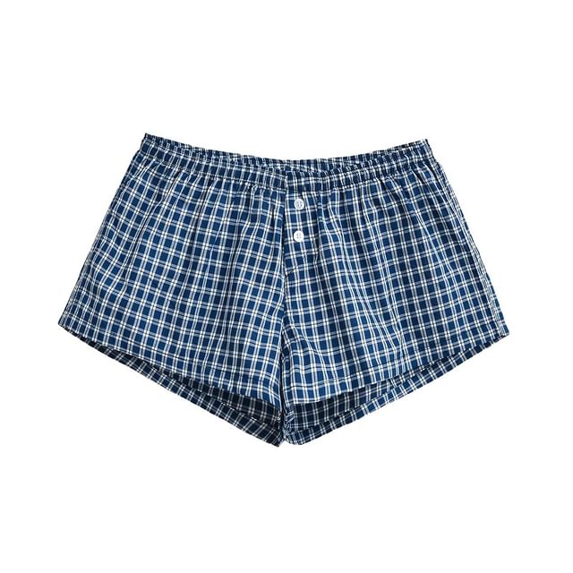 Hollahop-Mid Rise Plaid Shorts