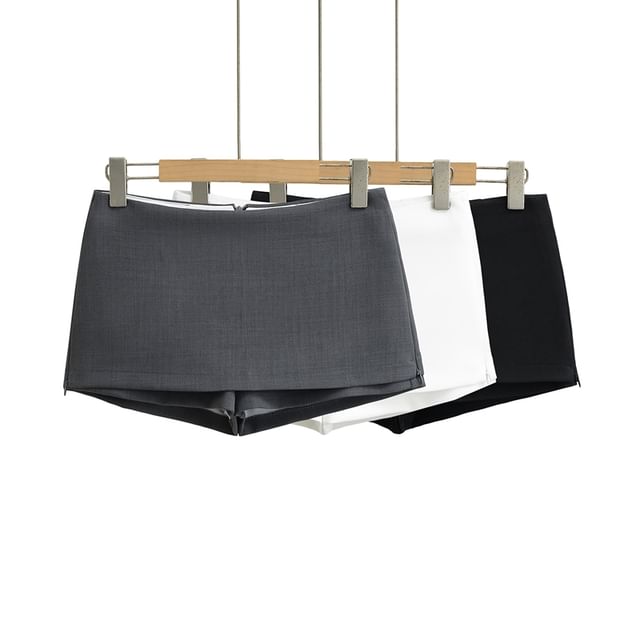 Ulark-Low Rise Plain Mini Pencil Skort
