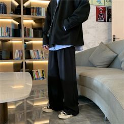 Chuoku - High-Waist Plain Loose Fit Pants Chuoku - High-Waist Plain Loose Fit Pants