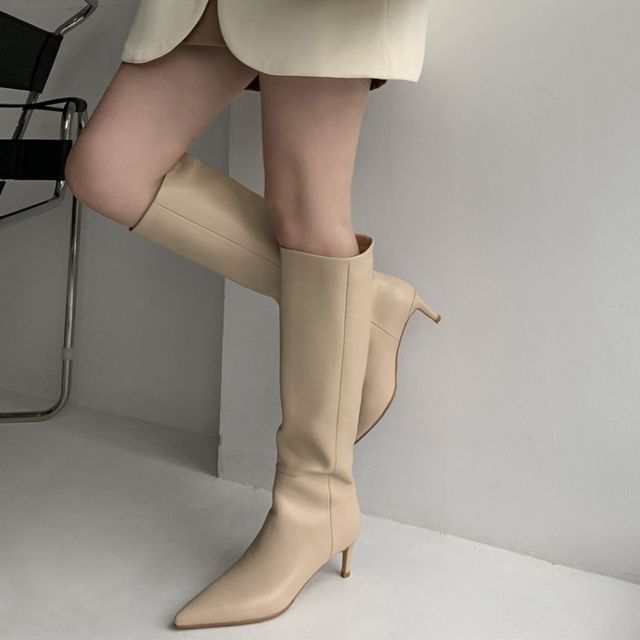 tall boots kitten heel