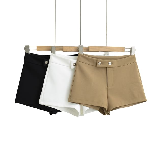 Asiris-High Waist Plain Shorts