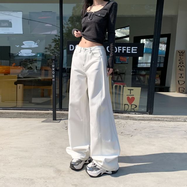 Denimot-Mid Waist Baggy Jeans Various Designs