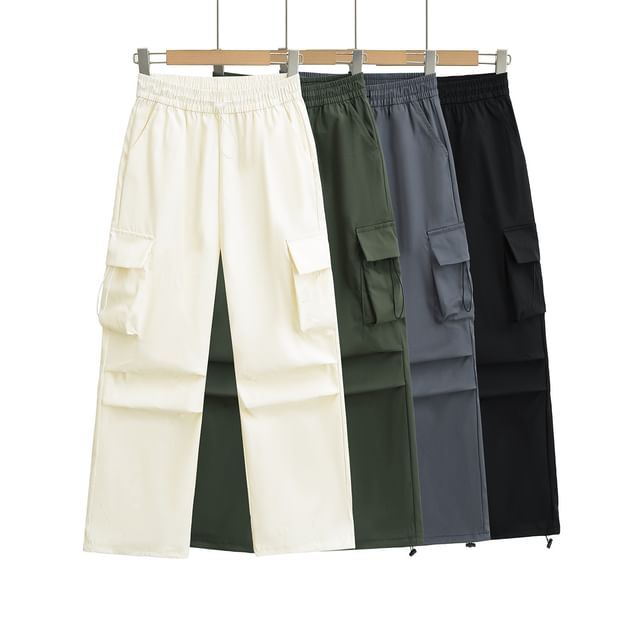 Asiris-High Rise Drawstring Cargo Pants