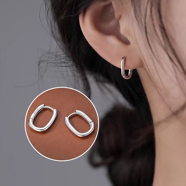 Halfla-S925 Sterling Silver Hoop Earring