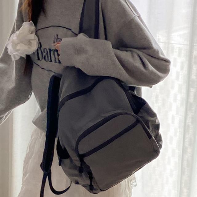 Fran San-Plain Nylon Backpack