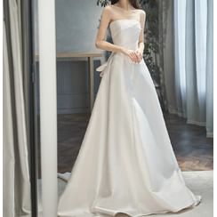 elegant long sleeve formal dresses Elegant Wedding Evening Party White Dress Women France Vintage Princes main image 1