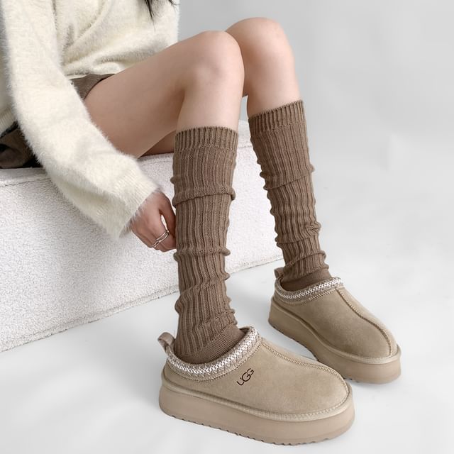 Desperim-Plain Ribbed Socks