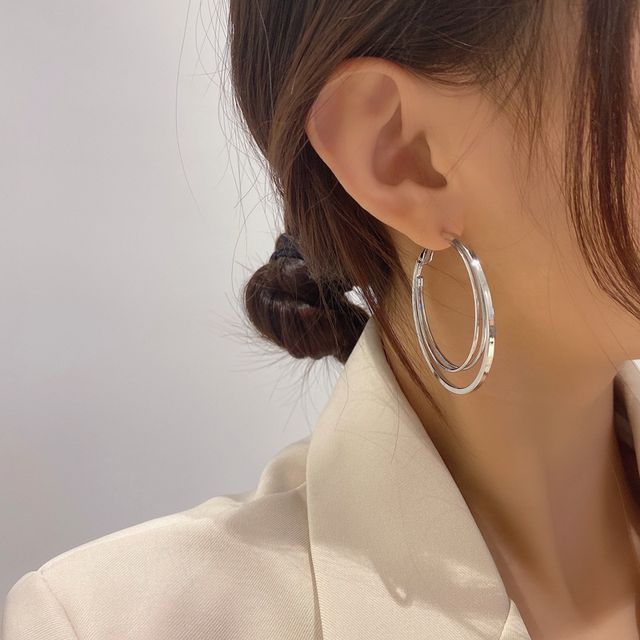 Chimerro-Layered Alloy Hoop Earring