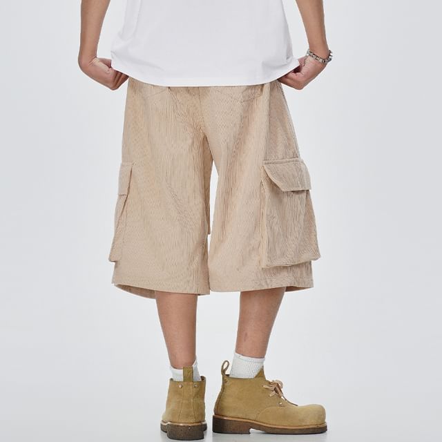 VEAZ-Mid Rise Plain Cargo Shorts