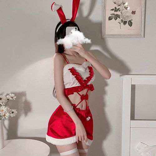 Christmas Bunny Girl Lingerie Costume Set