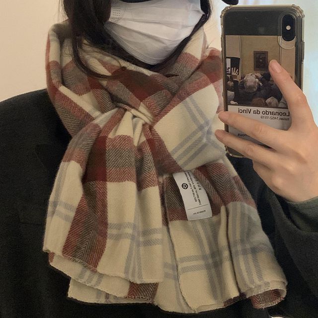 Pompabee-Plaid Winter Scarf