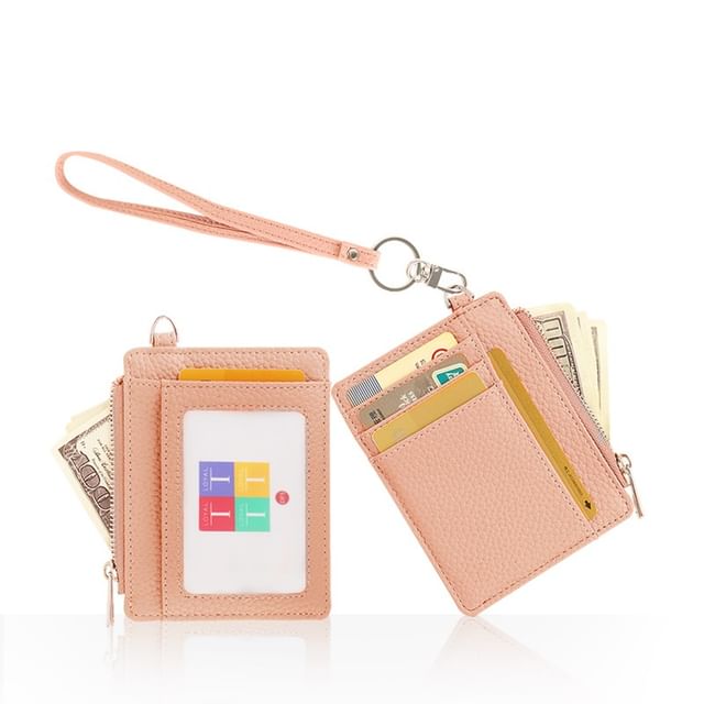 tablarosa-Plain Faux Leather Card Holder