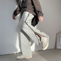 Kimeya - High-Waist Striped Split Pants Kimeya - High-Waist Striped Split Pants