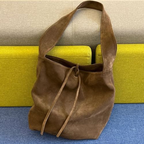 Faux suede deals bucket bag