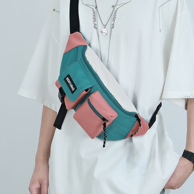 SUNMAN-Multi-Pocket Nylon Belt Bag