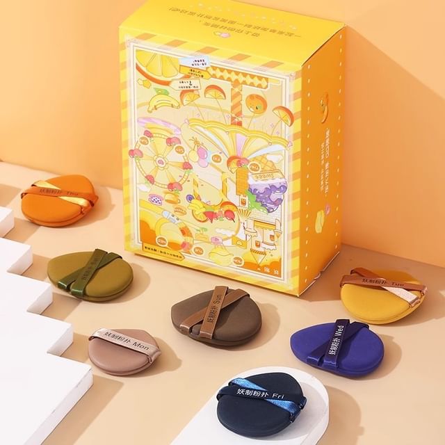 YAOZHI-Weekly Powder Puff Set with Case