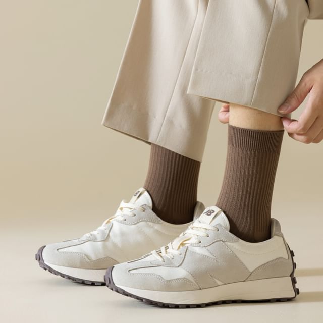 Gentiana-Plain Knit Crew Socks