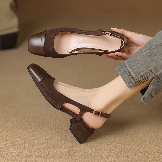 Cinnabelle-Block Heel Slingback Sandals