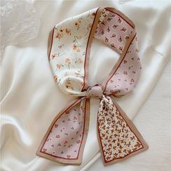 FEY TIY - Floral Print Satin Scarf FEY TIY - Floral Print Satin Scarf