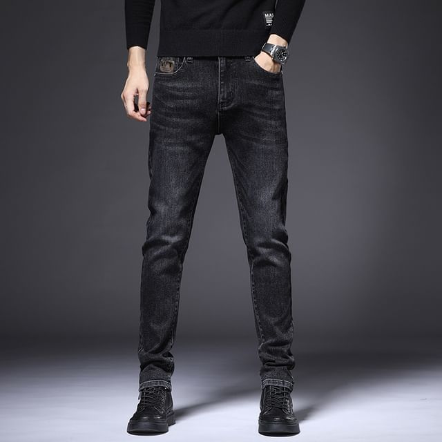 Nataro-Mid Rise Washed Skinny Jeans