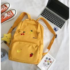 OUCHA - Fruit Embroidered Nylon Backpack OUCHA - Fruit Embroidered Nylon Backpack
