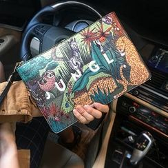 BagBuzz - Printed Faux Leather Clutch