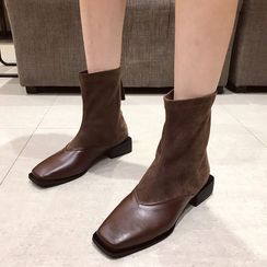 Crystella - Square-Toe Short Boots