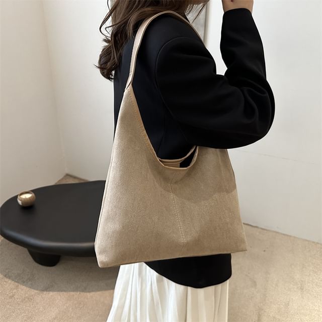 NewTown-Faux Suede Tote Bag