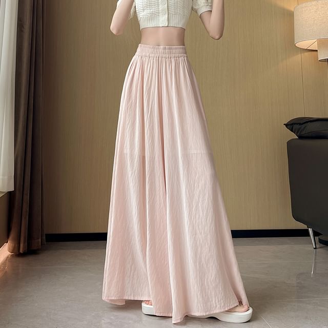 Juuri-Elastic Waist Plain Culottes