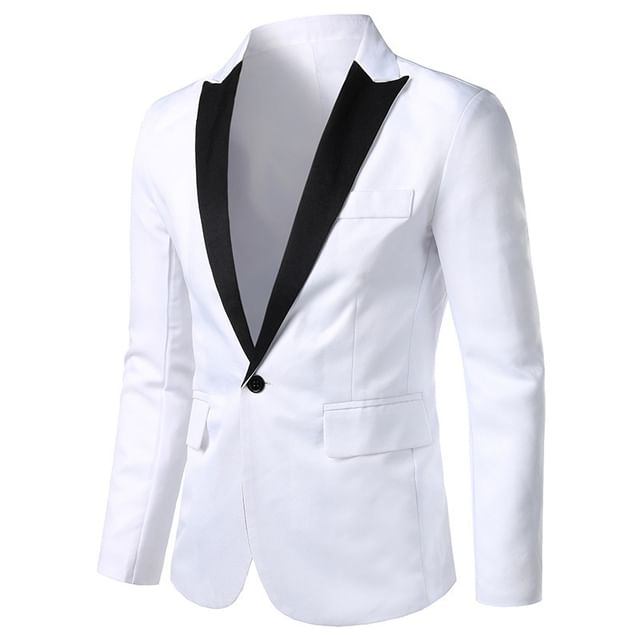 YIKES-Contrast Peak Lapel Single Breasted Blazer
