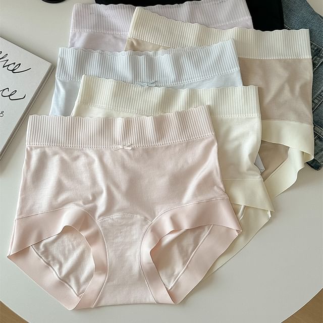 Gecko-Plain Bowknot Panties